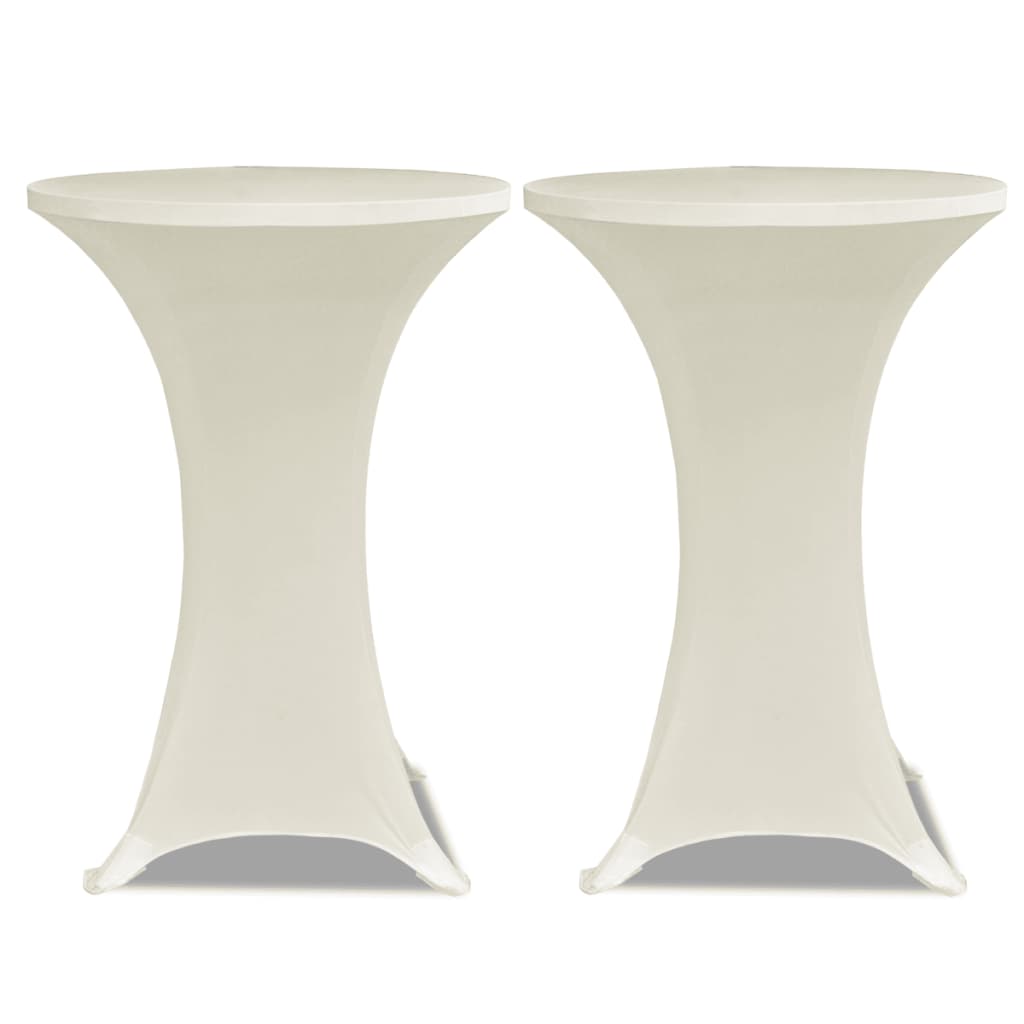 Standing Table Cover Ø60 cm Cream Stretch 4 pcs