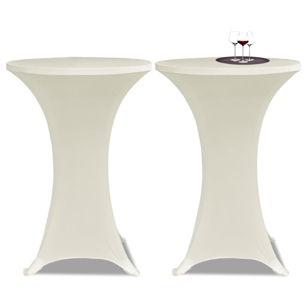 Standing Table Cover ??70 cm Cream Stretch 4 pcs