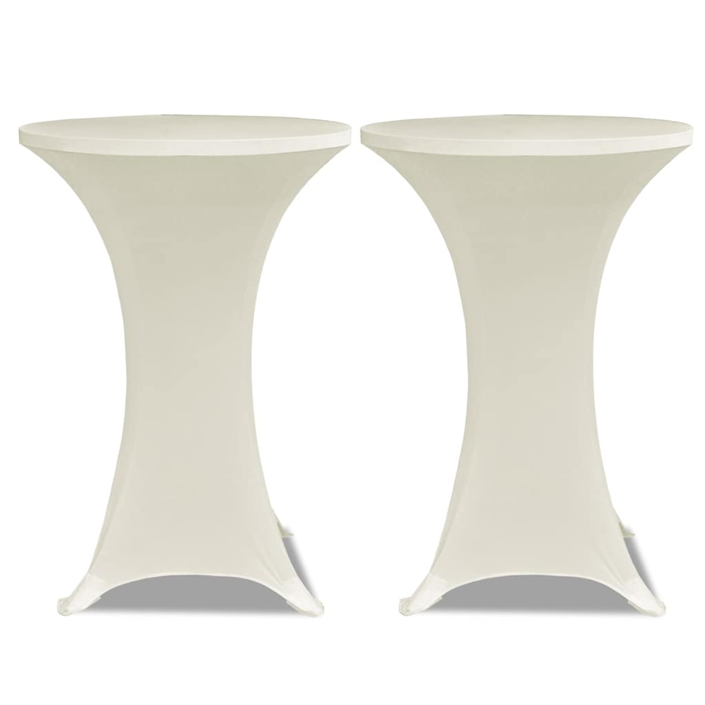Standing Table Cover ??70 cm Cream Stretch 4 pcs