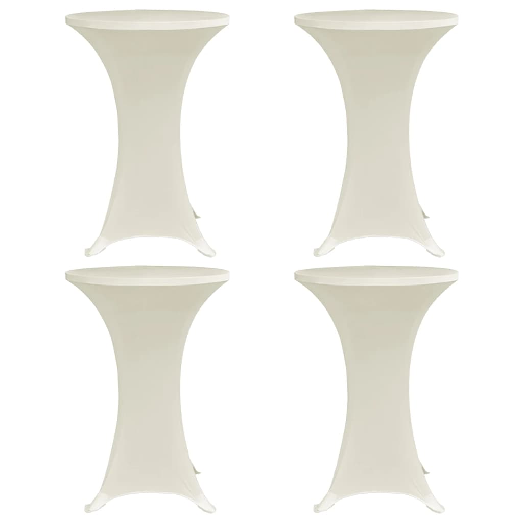 Standing Table Cover Ø80 cm Cream Stretch 4 pcs