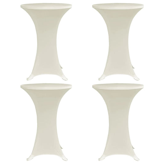 Standing Table Cover Ø80 cm Cream Stretch 4 pcs