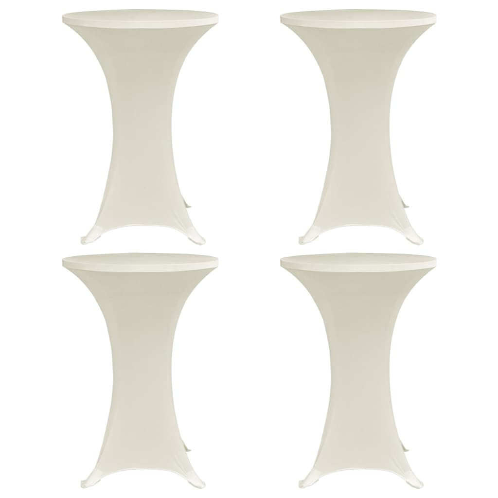 Standing Table Cover Ø80 cm Cream Stretch 4 pcs