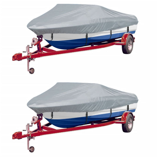 vidaXL Boat Covers 2 pcs Grey Length 427-488 cm Width 229 cm