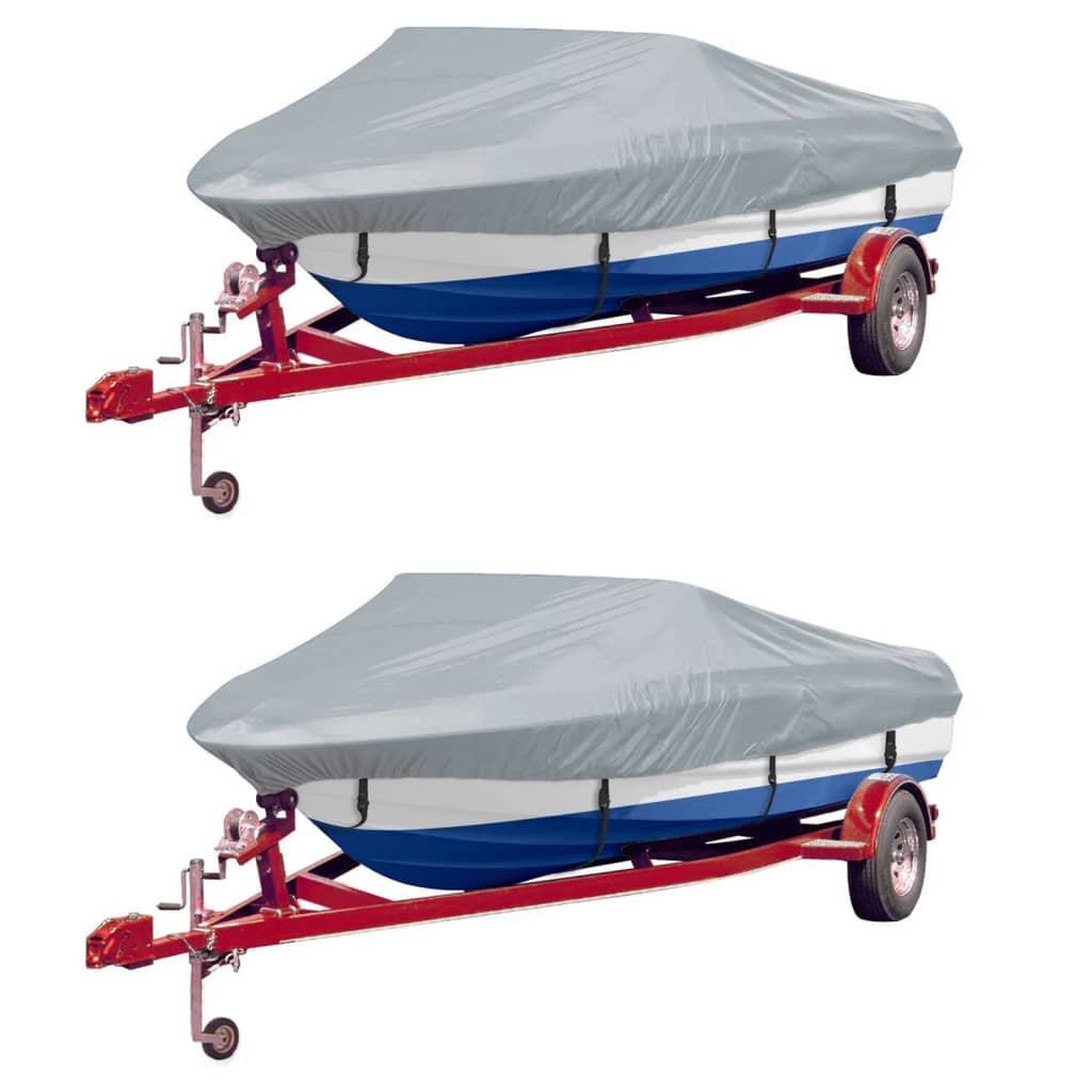 vidaXL Boat Covers 2 pcs Grey Length 610-671 cm Width 254 cm