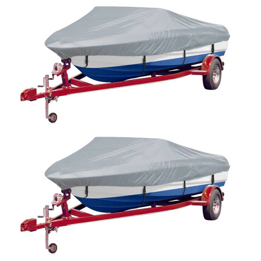 vidaXL Boat Covers 2 pcs Grey Length 610-671 cm Width 254 cm