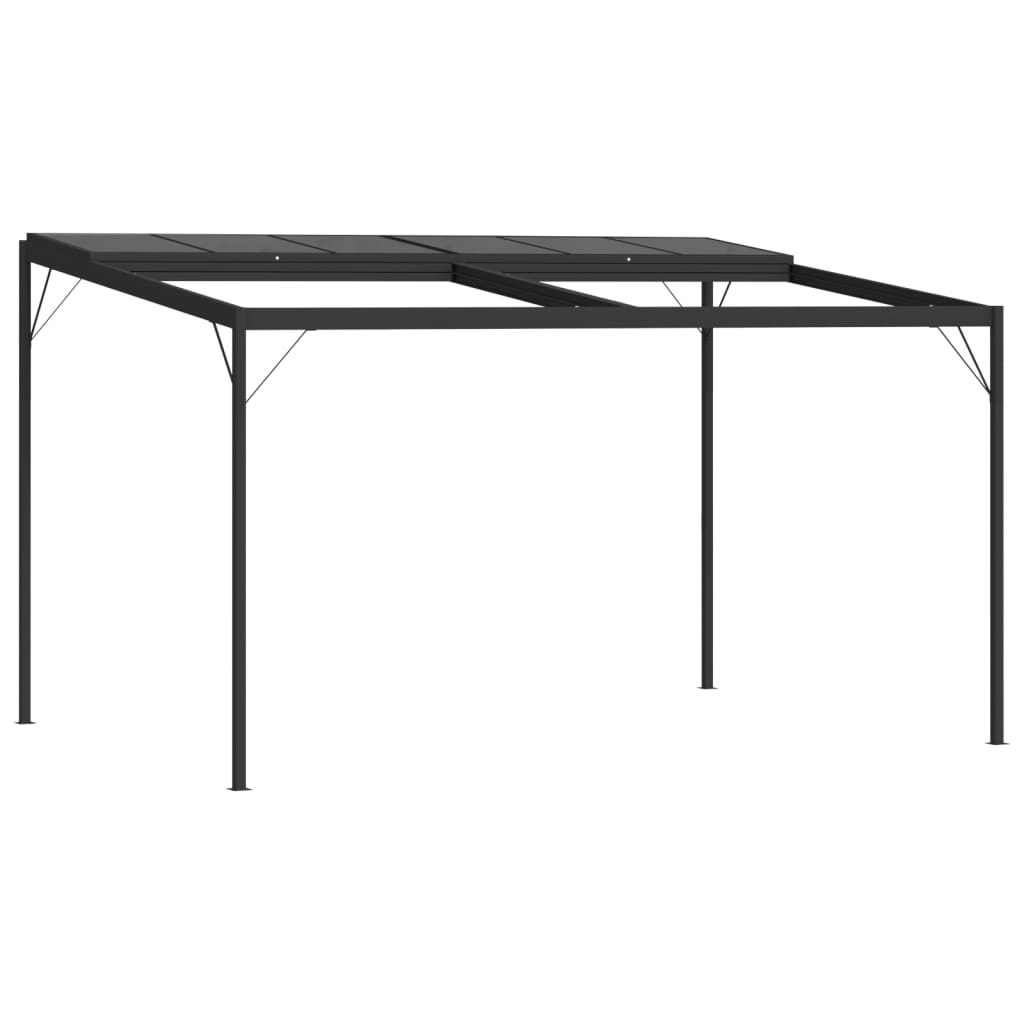Gazebo with Roof Anthracite 4x3x2.5 m Aluminium and Steel