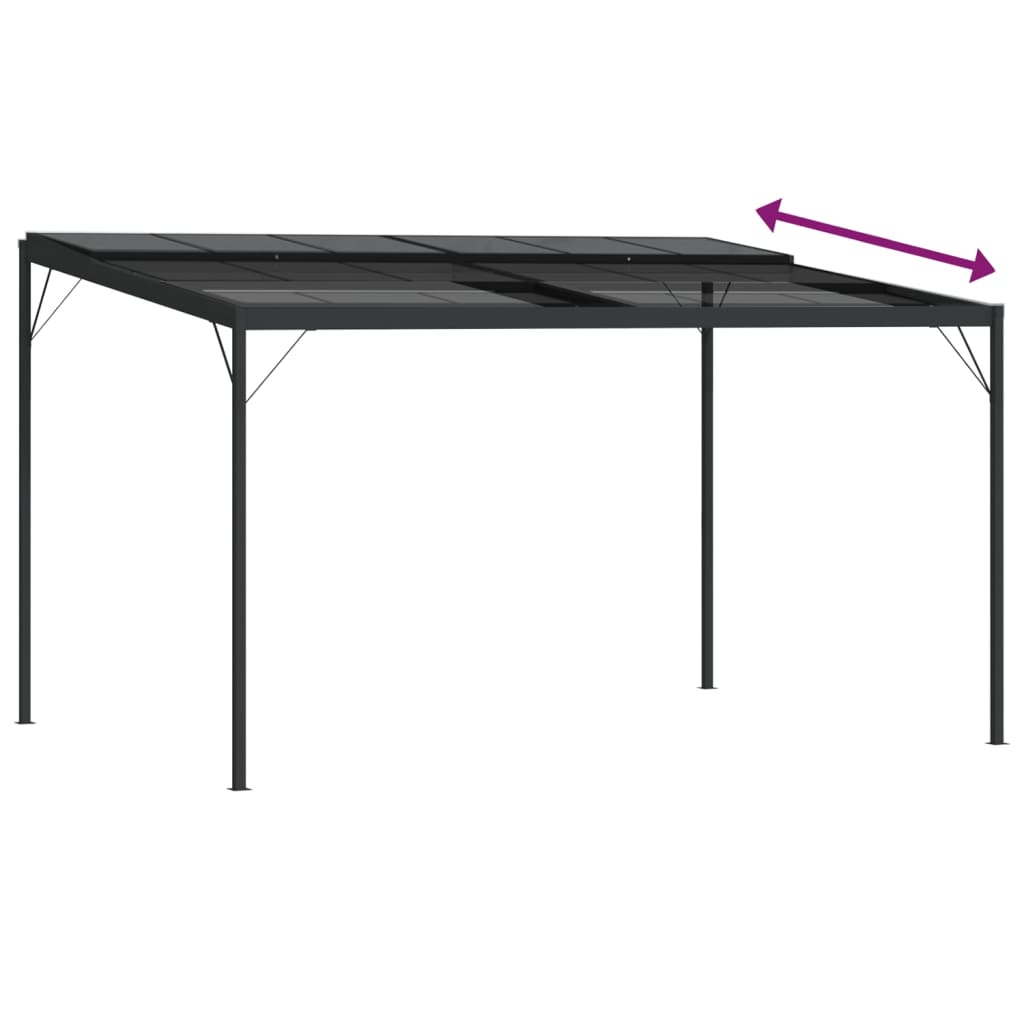 Gazebo with Roof Anthracite 4x3x2.5 m Aluminium and Steel