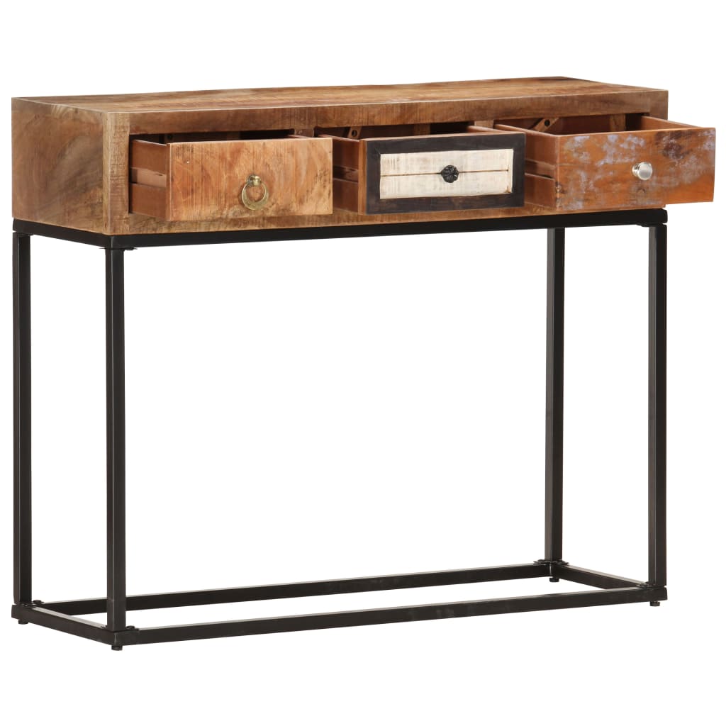 vidaXL Console Table Gold 90x30x75 cm Solid Reclaimed Wood