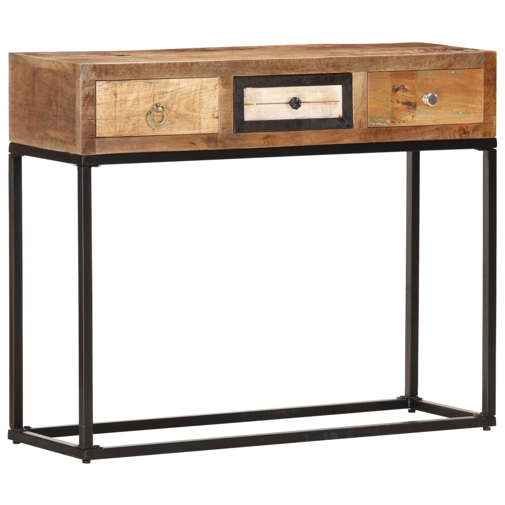 vidaXL Console Table Gold 90x30x75 cm Solid Reclaimed Wood