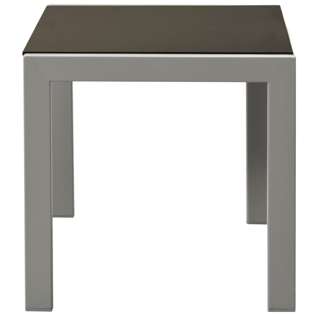 Sun Lounger | Black | Steel, Textilene, Glass | Large