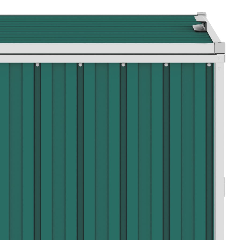 vidaXL Triple Garbage Bin Shed Green 213x81x121 cm Steel