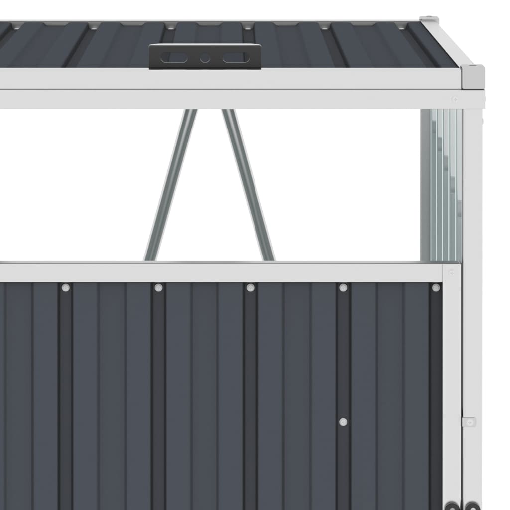 vidaXL Triple Garbage Bin Shed Anthracite 213x81x121 cm Steel