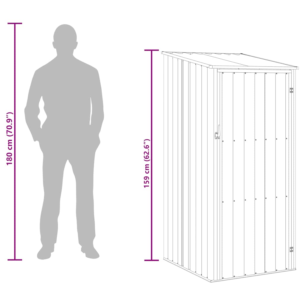 Garden Shed Anthracite 87x98x159 cm Galvanised Steel