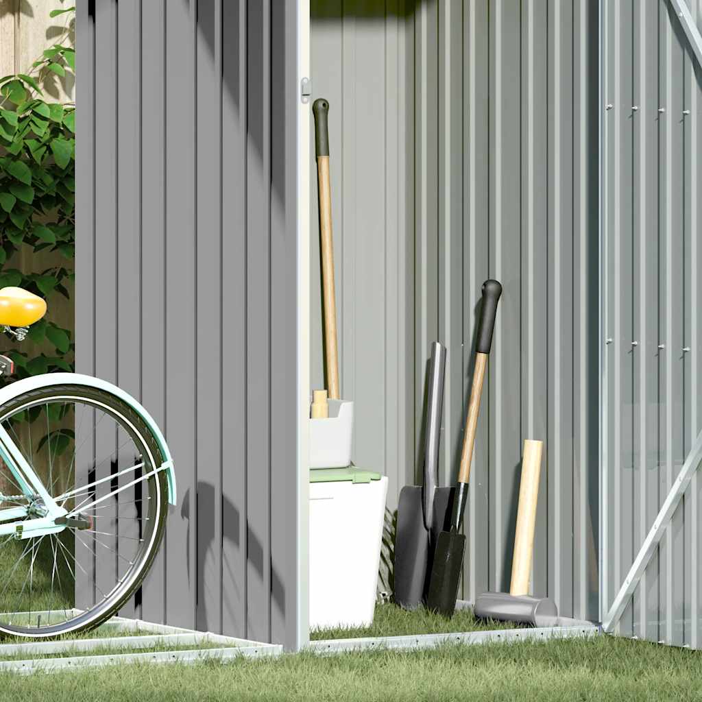 Garden Firewood Shed Grey 245x98x159 cm Galvanised Steel