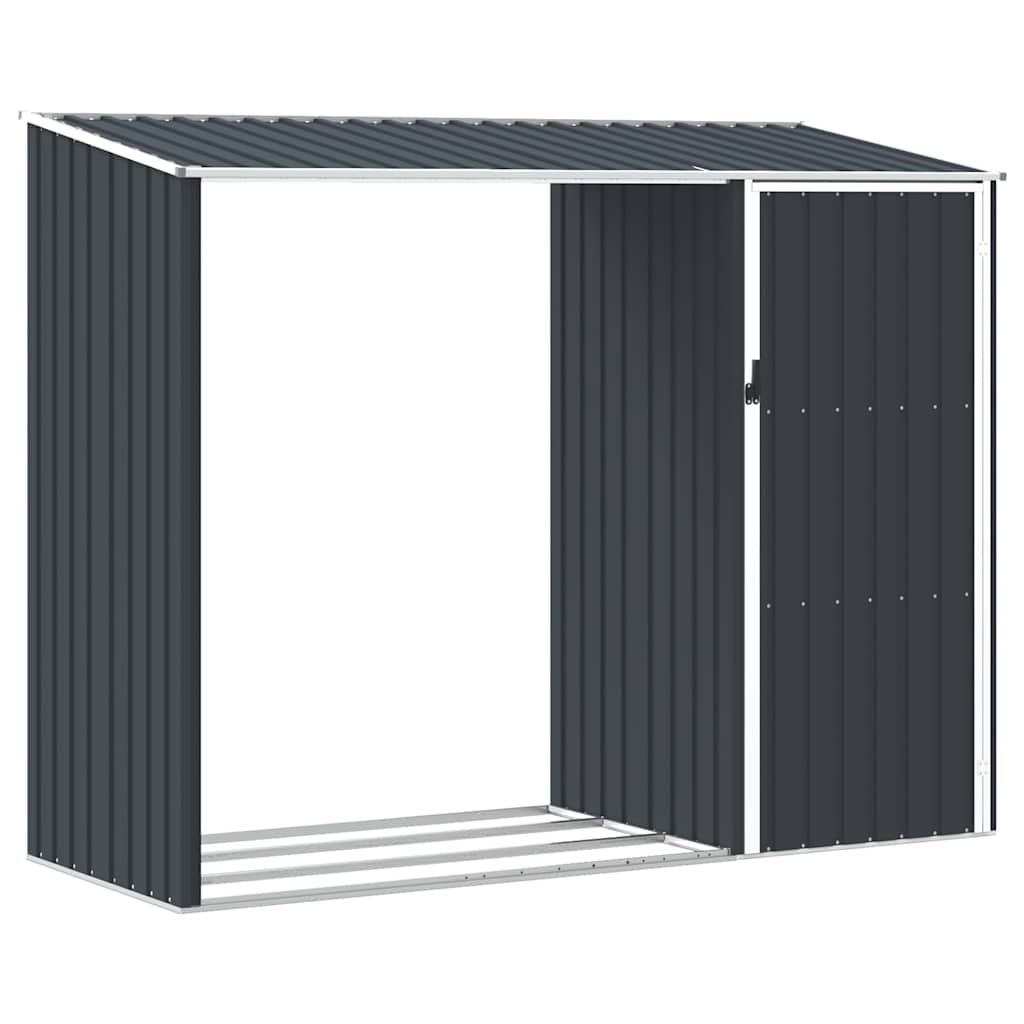Garden Firewood Shed Anthracite 245x98x159 cm Galvanised Steel