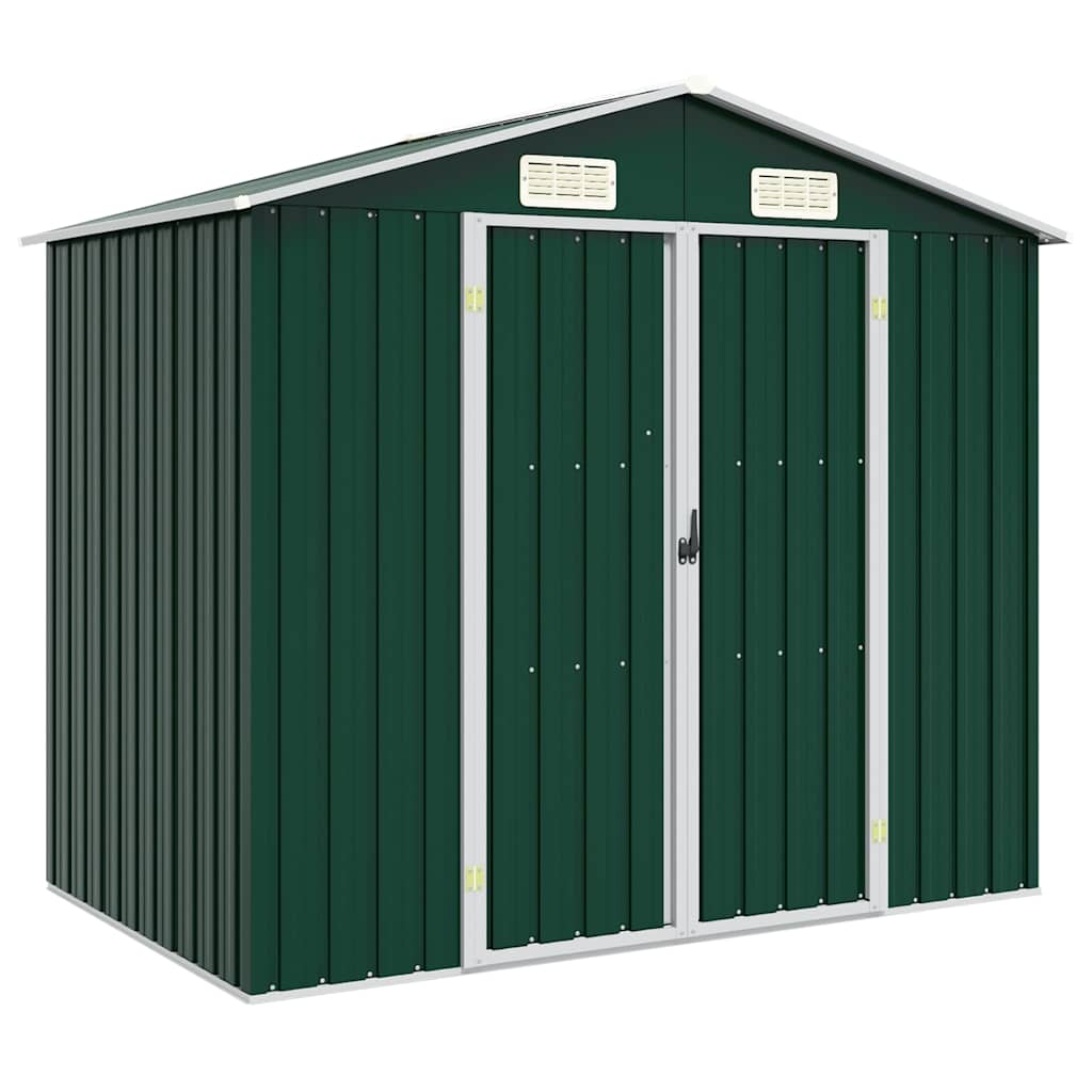 Garden Shed Green 205x129x183 cm Galvanised Steel