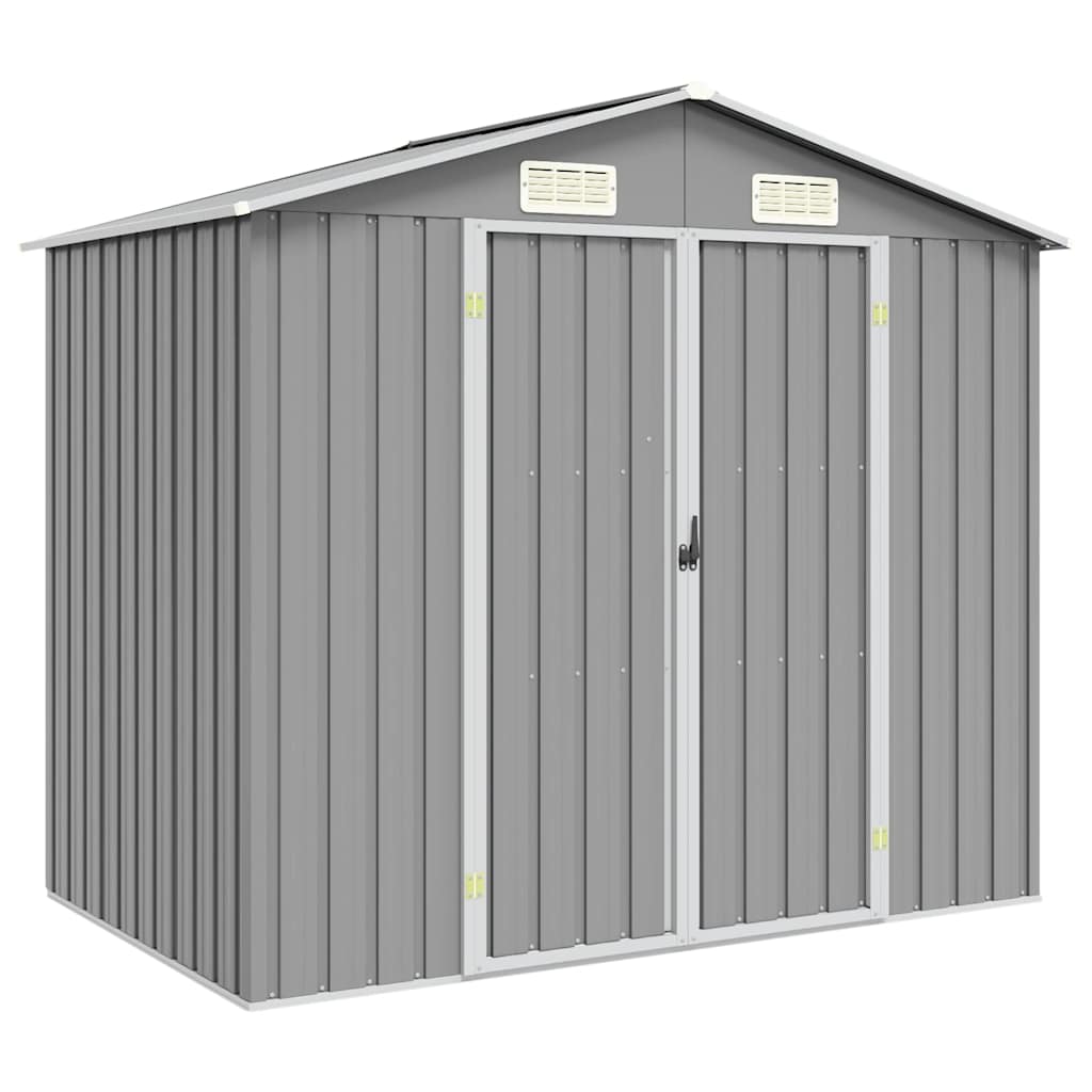Garden Shed Grey 205x129x183 cm Galvanised Steel