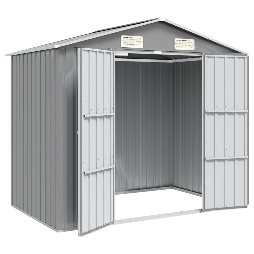 Garden Shed Grey 205x129x183 cm Galvanised Steel
