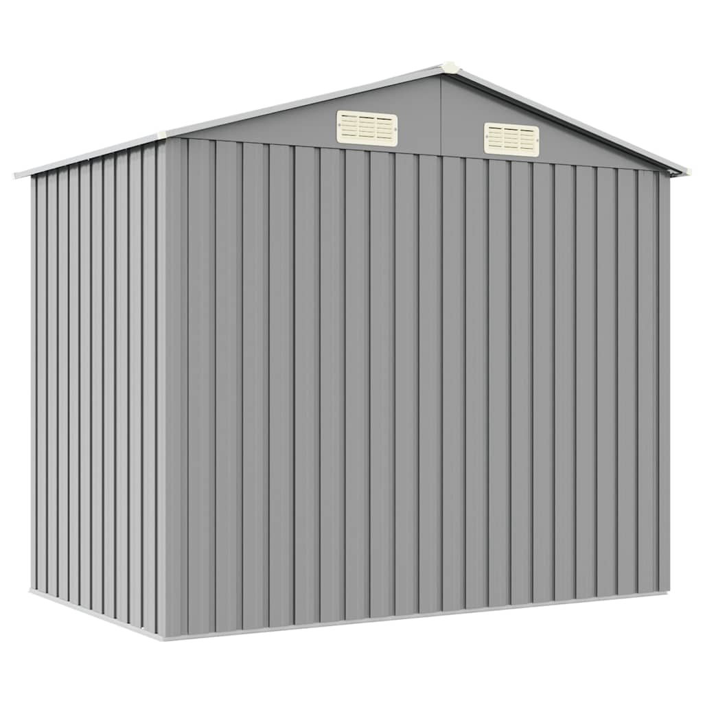 Garden Shed Grey 205x129x183 cm Galvanised Steel