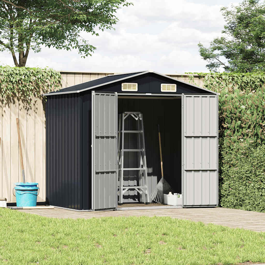 Garden Shed Anthracite 205x129x183 cm Galvanised Steel
