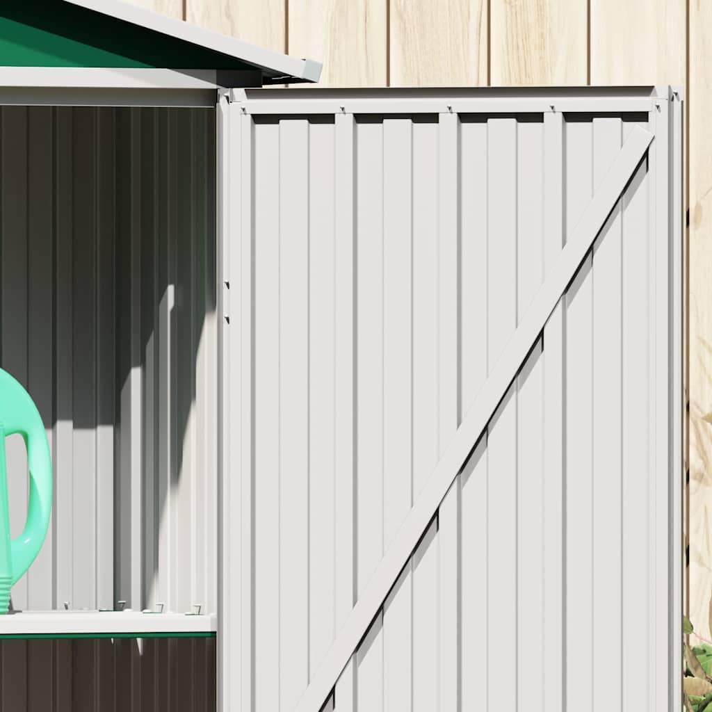 Garden Shed Green 116x45x175 cm Galvanised Steel