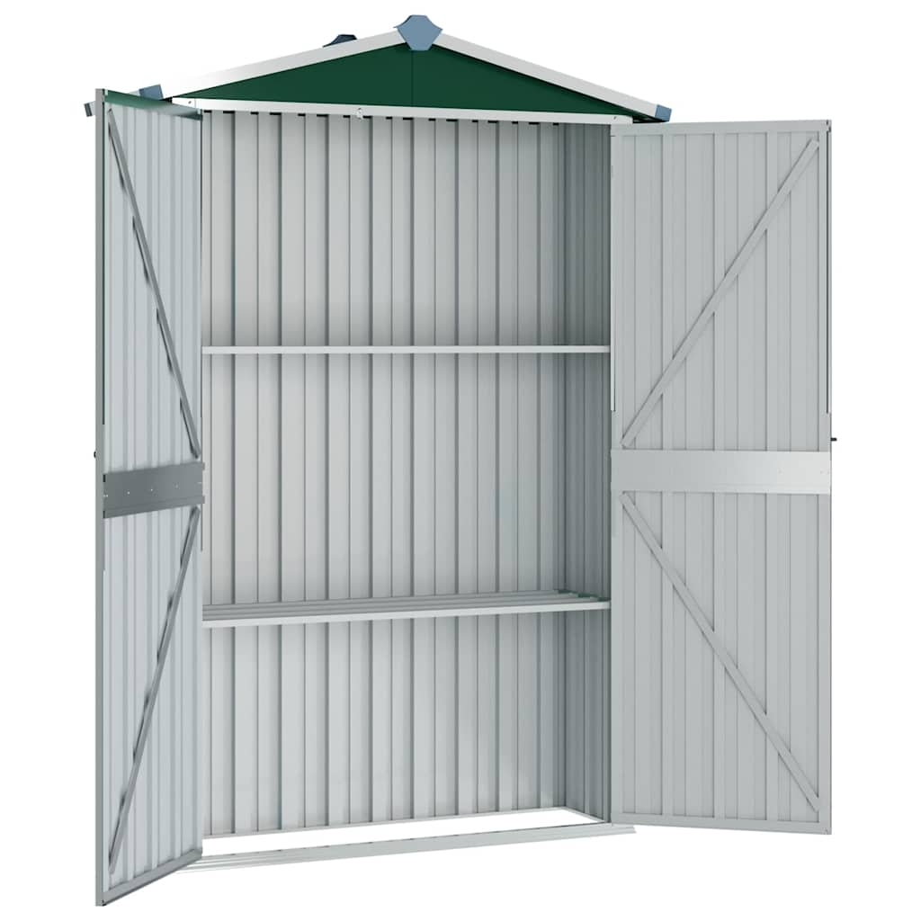 Garden Shed Green 116x45x175 cm Galvanised Steel