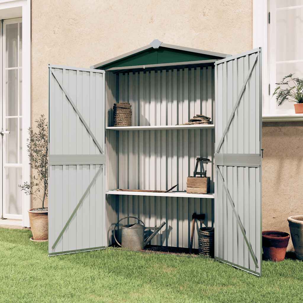 Garden Shed Green 116x45x175 cm Galvanised Steel