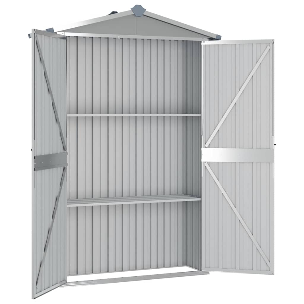 Garden Shed Grey 116x45x175 cm Galvanised Steel