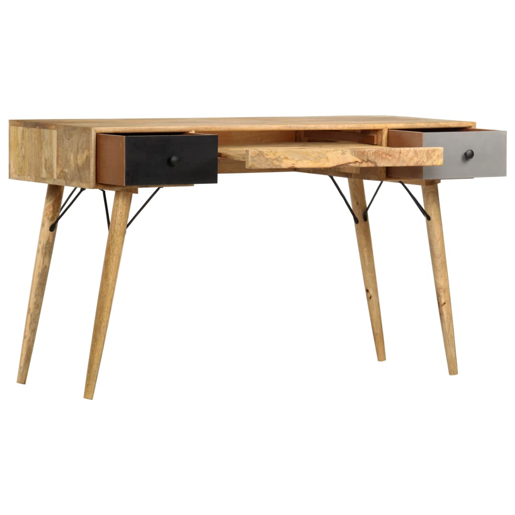 vidaXL Desk with Drawers 130x50x80 cm Solid Mango Wood