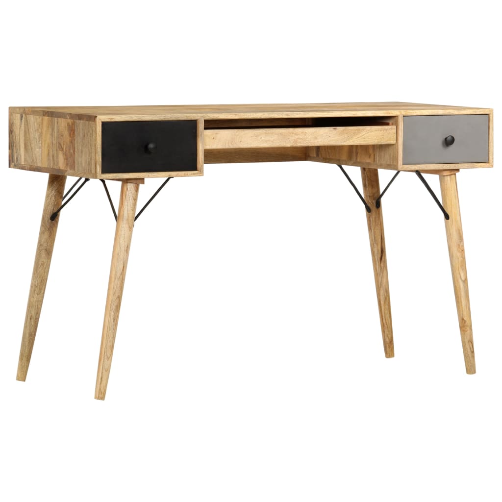 vidaXL Desk with Drawers 130x50x80 cm Solid Mango Wood