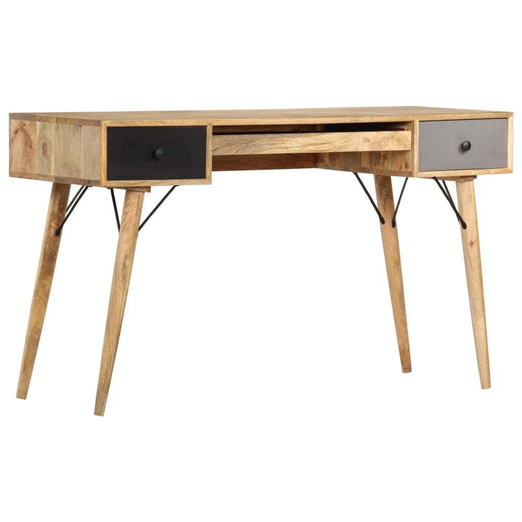 vidaXL Desk with Drawers 130x50x80 cm Solid Mango Wood