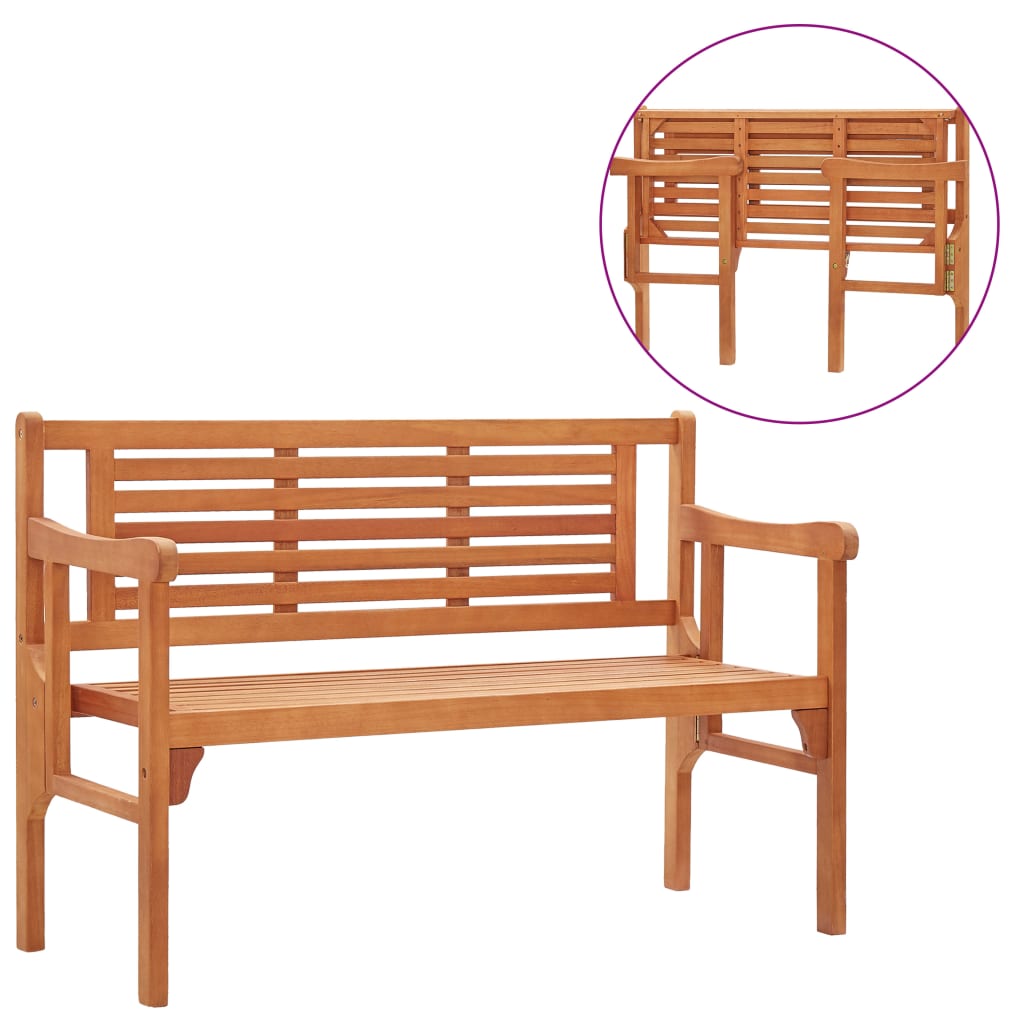 Foldable Bench | Natural | Solid eucalyptus wood | 120 cm |  Foldable