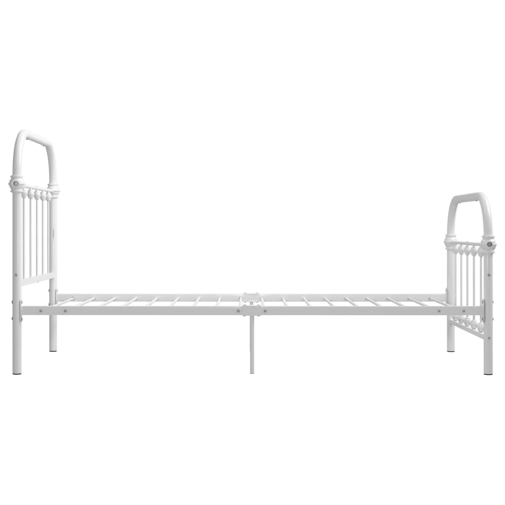 284492 vidaXL Bed Frame without Mattress White Metal 90x200 cm