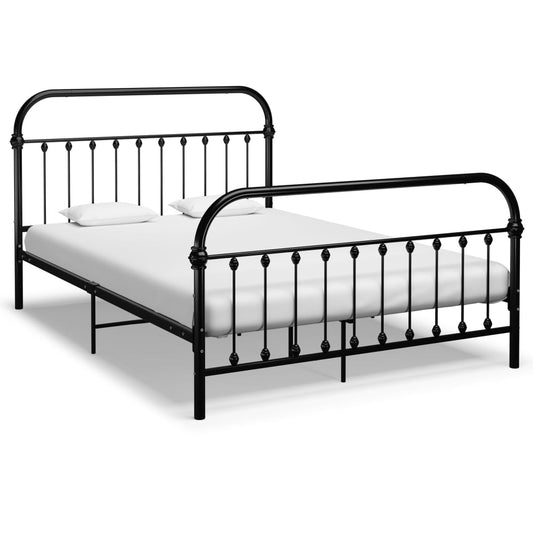 284500 vidaXL Bed Frame without Mattress Black Metal 120x200 cm