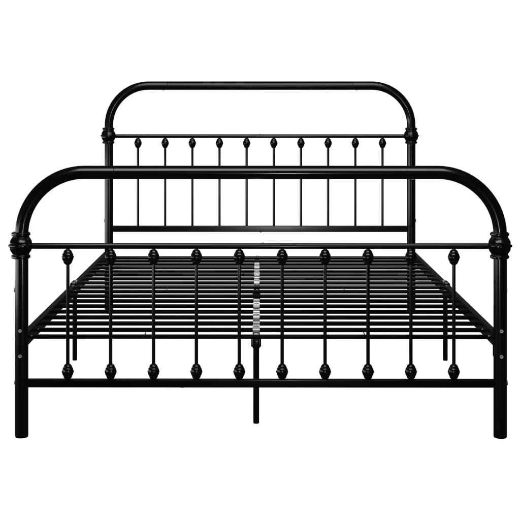 284500 vidaXL Bed Frame without Mattress Black Metal 120x200 cm