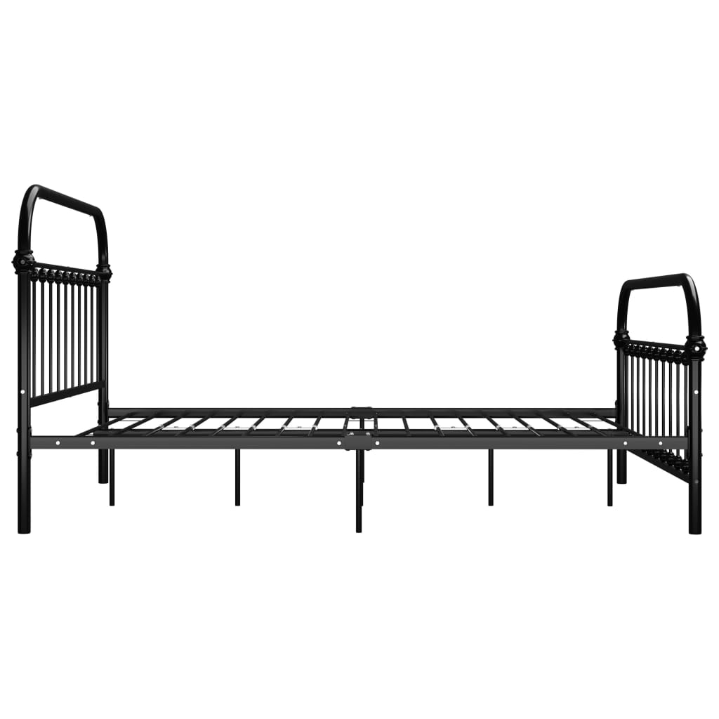 284500 vidaXL Bed Frame without Mattress Black Metal 120x200 cm