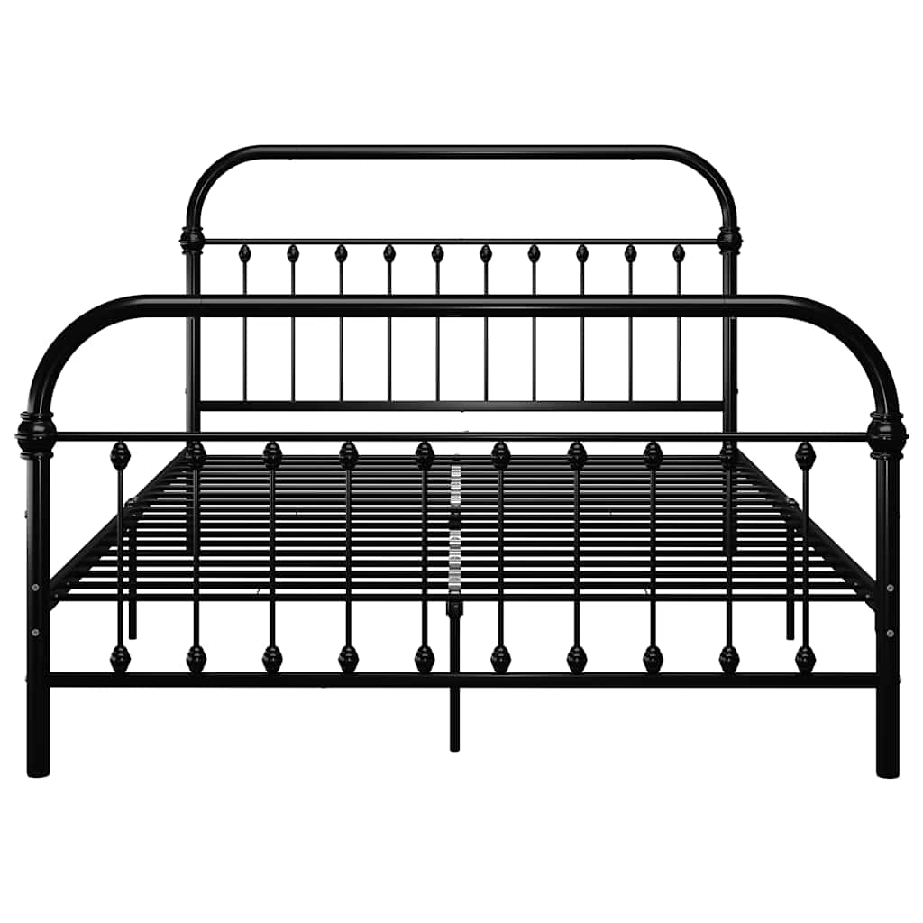 Bed Frame without Mattress with Headboard Black 140x200 cm Metal
