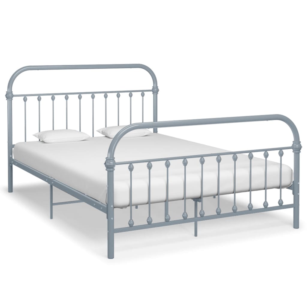 284506 vidaXL Bed Frame without Mattress Grey Metal 120x200 cm