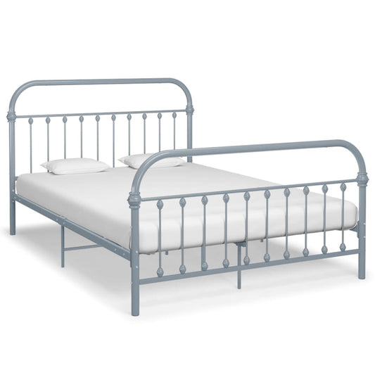 284506 vidaXL Bed Frame without Mattress Grey Metal 120x200 cm