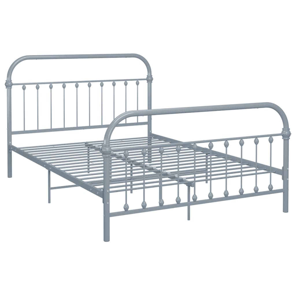 284506 vidaXL Bed Frame without Mattress Grey Metal 120x200 cm