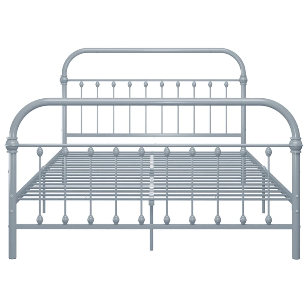 284506 vidaXL Bed Frame without Mattress Grey Metal 120x200 cm