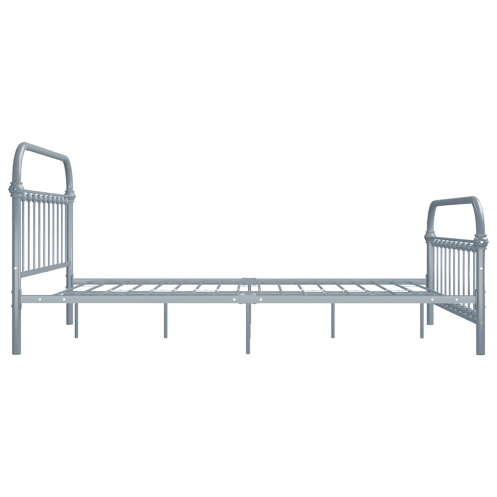 284506 vidaXL Bed Frame without Mattress Grey Metal 120x200 cm