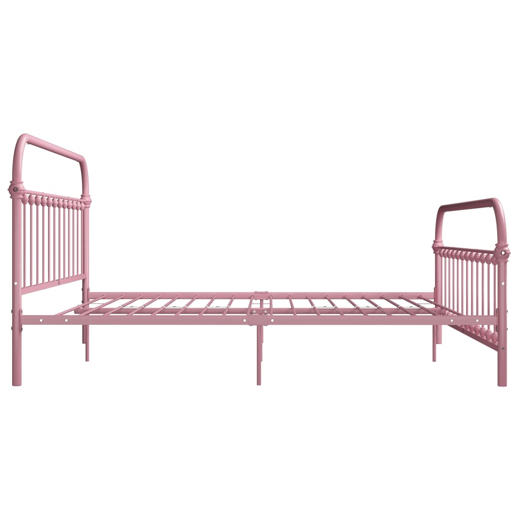 284515 vidaXL Bed Frame without Mattress Pink Metal 180x200 cm Super King