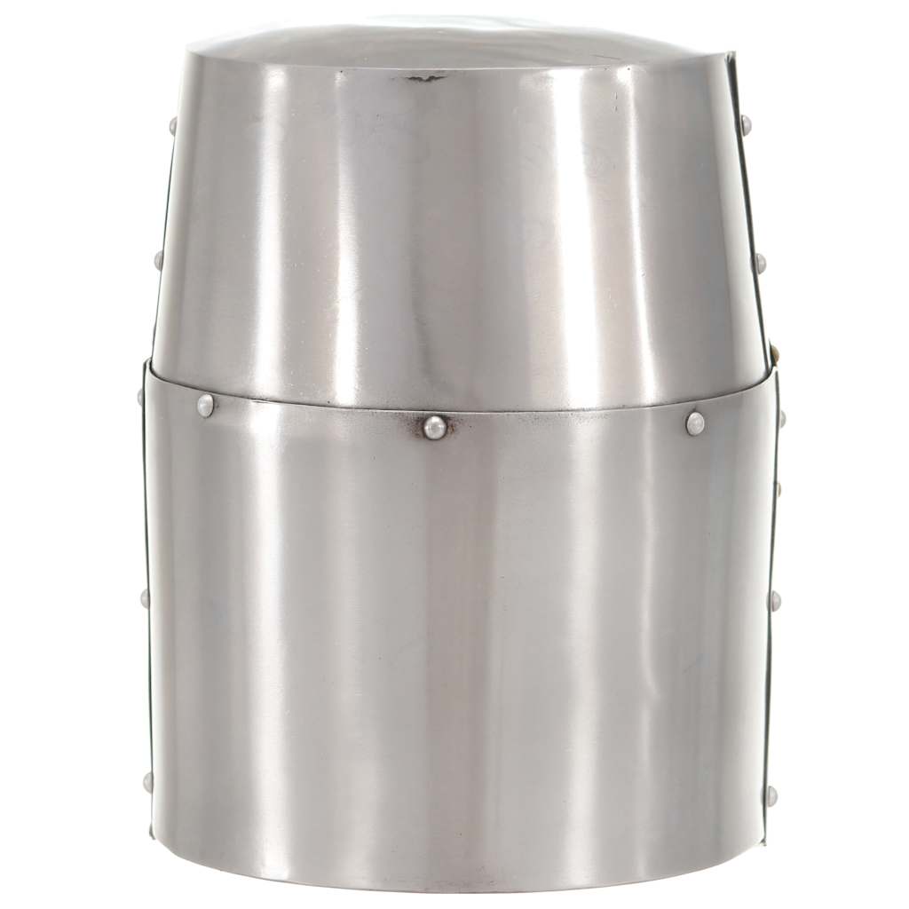 Medieval Crusader Knight Helmet Replica LARP Silver Steel
