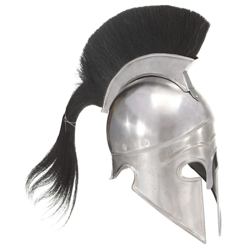 286229 vidaXL Greek Warrior Helmet Antique Replica LARP Silver Steel