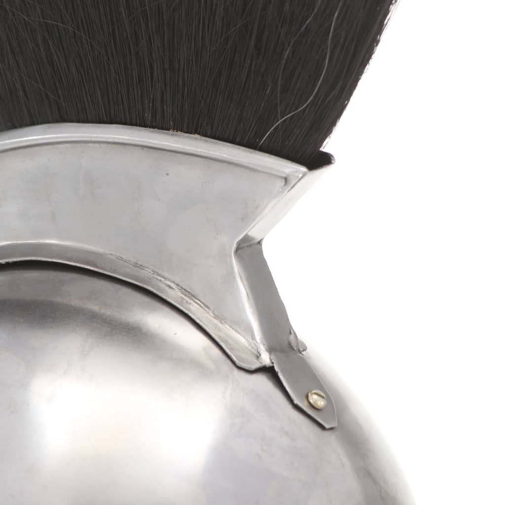 286229 vidaXL Greek Warrior Helmet Antique Replica LARP Silver Steel