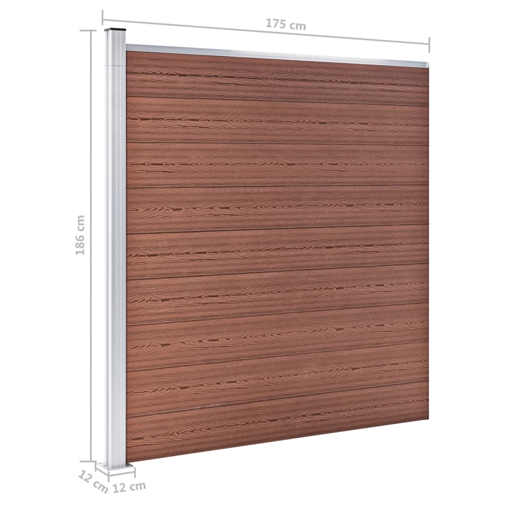 vidaXL Garden Fence WPC 175x186 cm Brown