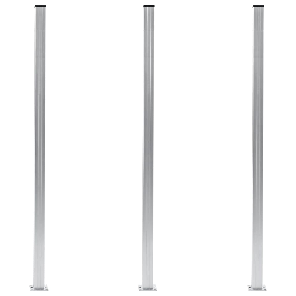 vidaXL Fence Posts 3 pcs Aluminium 185 cm