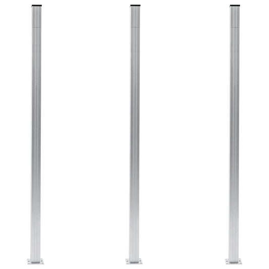 vidaXL Fence Posts 3 pcs Aluminium 185 cm