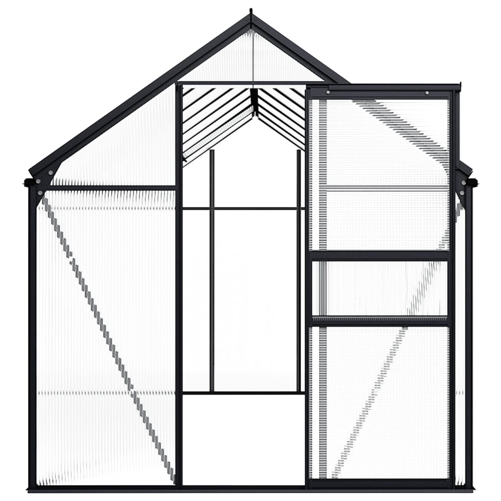 vidaXL Greenhouse Anthracite Aluminium 9.31 m²